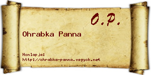 Ohrabka Panna névjegykártya